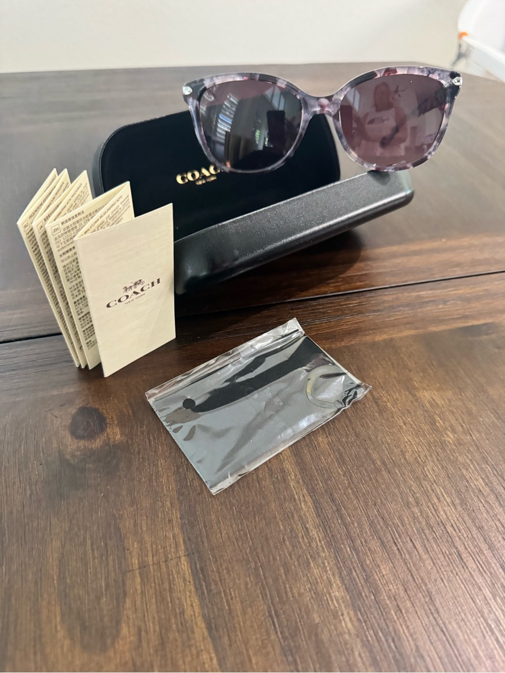 COACH Purple Marble Cat-Eye Sunglasses - Picture 2 of 4